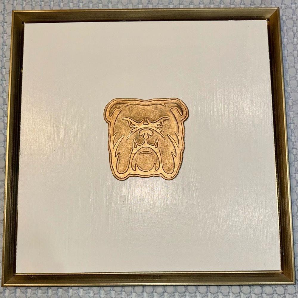 16x16 Gold Bulldog Wall Art